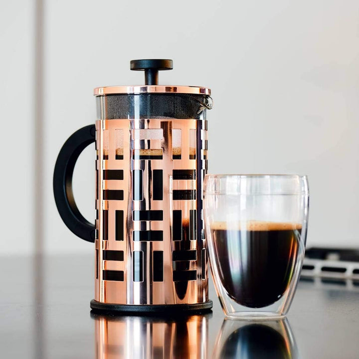 Bodum EILEEN Cafetieră (sistem French Press, filtru permanent din oțel inoxidabil, 1,0 litri) cupru, cupru