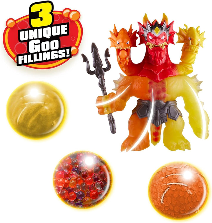 Heroes of Goo Jit Zu BANDAI CO42948 Figura de acțiune, cel mai puternic erou, regele Hydra are cu forțele sale de lavă furie în 25 cm, multicolor