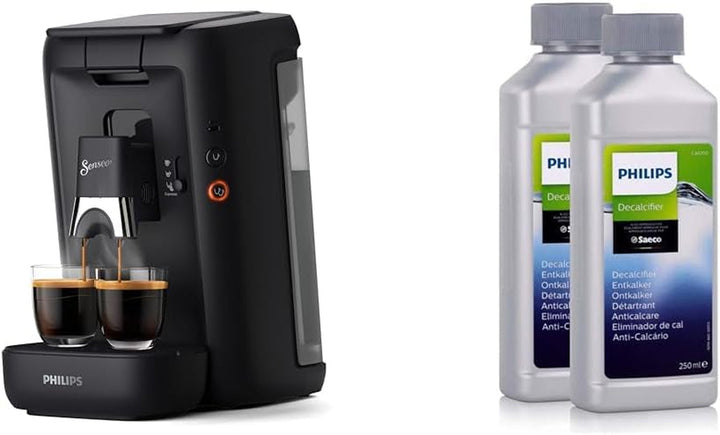 Aparat de cafea cu doze Philips Senseo Maestro cu selecție a intensității cafelei și funcție memo & spumator electric de lapte Krups XL1008 | Capacitate de spumare de până la 150 ml negru