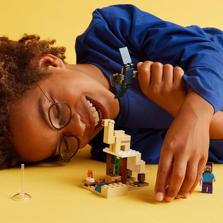 LEGO Minecraft Steve's Desert Expedition, set de joc video pentru băieți și fete, biom cu Steve, casă, figurine și jucărie Camel, cadou de gamer pentru copii de la 6 ani 21251