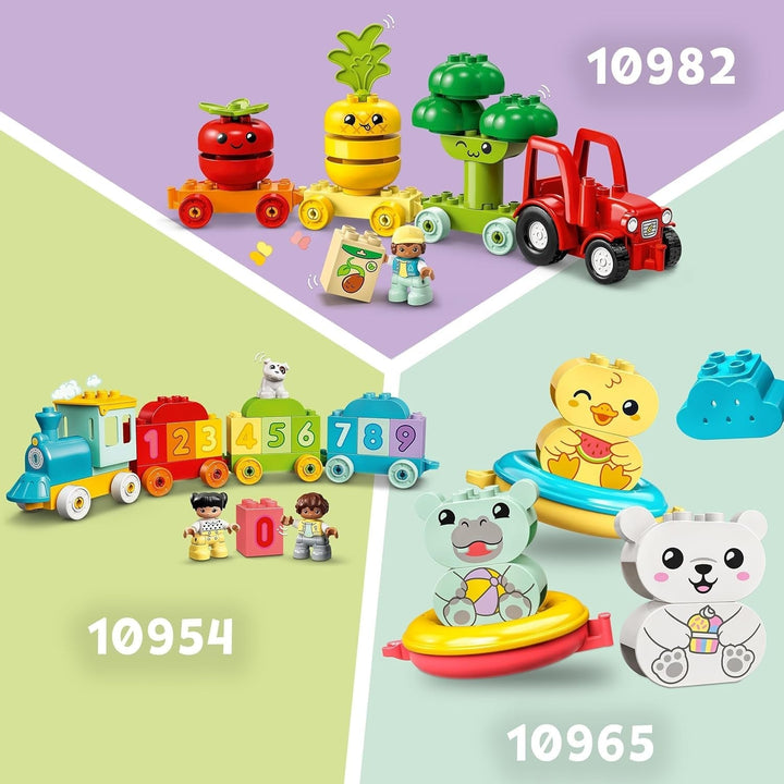 Tren de animale LEGO DUPLO, jucărie tren cu roți, figuri creative de animale de construit și reconstruit, jucărie educativă pentru copii mici, cadou de ziua de naștere pentru fete și băieți iubitori de animale de la 1½ ani 10412