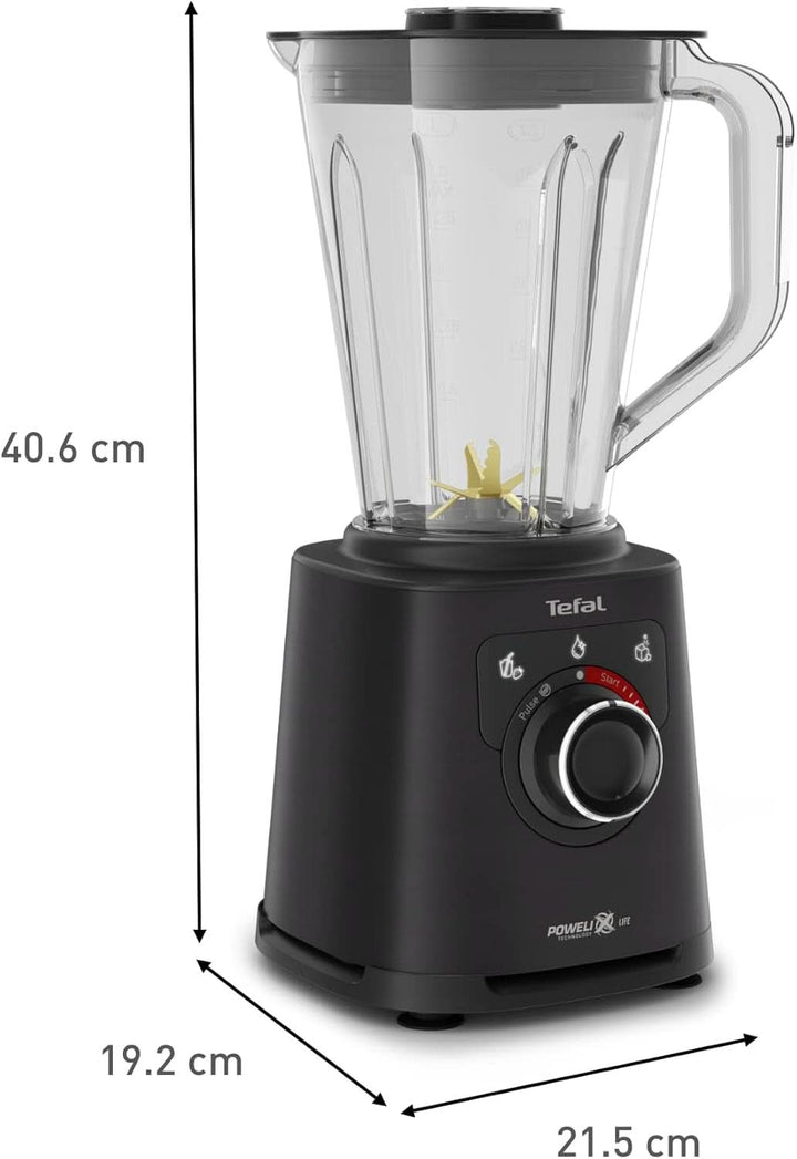 Tefal Perfectmix+ Standmixer, 3 Automatische Programme, Powelix-Klingentechnologie, Air Cooling System, 2 L Kapazität, Tritan-Behälter, Inkl. Spatel, Schwarz, BL88A831