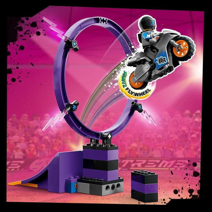 LEGO 60361 City Stuntz Ultimate Stunt Rider Challenge, cascadorii 3In1 pentru 1 sau 2 jucători, cu 2 motociclete de jucărie cu volan pentru copii, set 2023