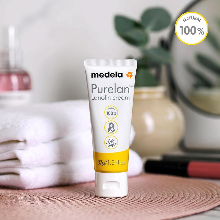 Medela Purelan 37G Lanolin Nipple Cream - Fast Relief for Sore Nipples and Dry Skin, 100% Natural, Hypoallergenic, Dermatologically Tested and Free from Fragrance