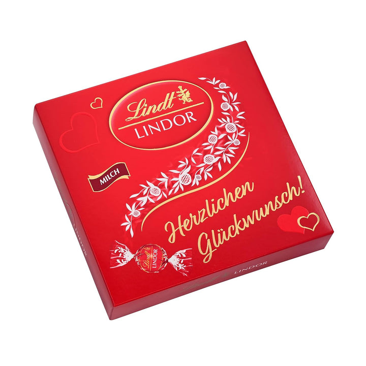 Lindt Schokolade LINDOR Mischung Silber | Ca. 26 Kugeln Mit Zartschmelzender Füllung in Den Sorten Milch, Caramel & Salz, Pistazie, Double Chocolate | Pralinen Geschenk | Schokoladengeschenk, 325G