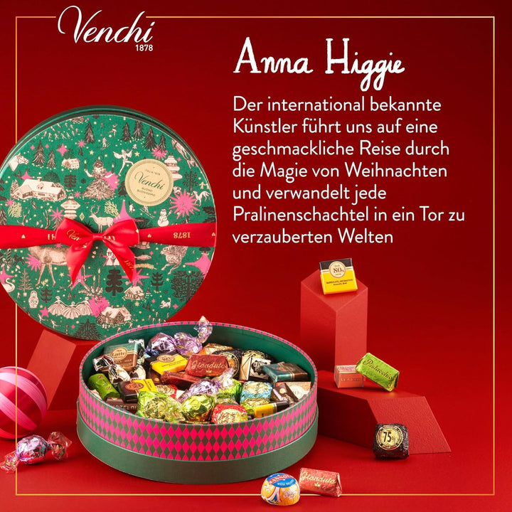 – Weihnachtskollektion – Geschenk-Hutschachtel Mit Verschiedenen Pralinen, 704 G – Geschenkidee – Glutenfrei