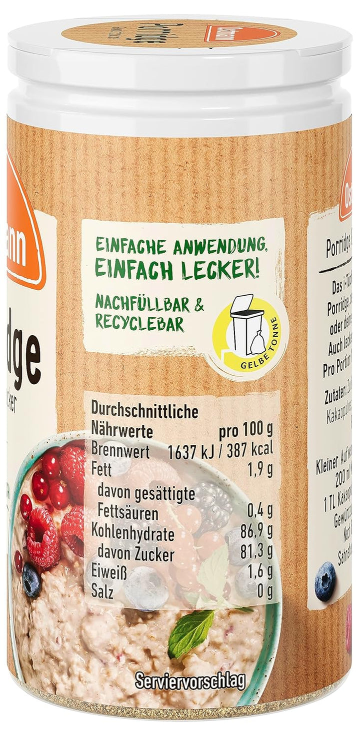 Ostmann Gewürze – Porridge Gewürzzucker, Aromatischer Mix Mit Zimt & Kakao, Zum Würzen Von Oatmeal, Milchreis Und Anderen Süßen Spezialitäten, Vegan, 60 G (Verpackungsdesign Kann Abweichen)