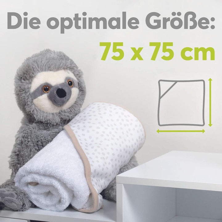 Kolibri Baby-Handtuch Mit Kapuze | 75 X 75 Cm | 100% Baumwolle | Oeko TEX 100 | Kliniklieferant Nr. 1 | Unisex I Geschenk Zur Geburt I Tupfen I