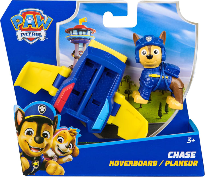 PAW PATROL, Chase Action Pup, figurină de joacă cu mini avion de salvare cu aripi pliabile, jucărie pentru copii începând cu vârsta de 3 ani