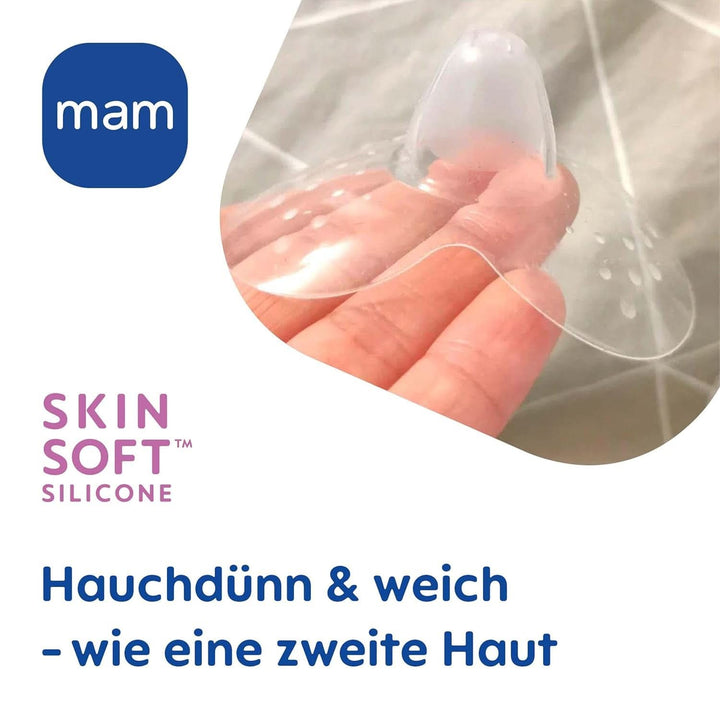 MAM Stillhütchen Größe L (Ø 23 Mm) Im 2Er-Set, Extra Weiche Brusthütchen Zum Schutz Beim Stillen, Brustwarzenschutz Für Maximalen Hautkontakt Zwischen Mutter Und Kind