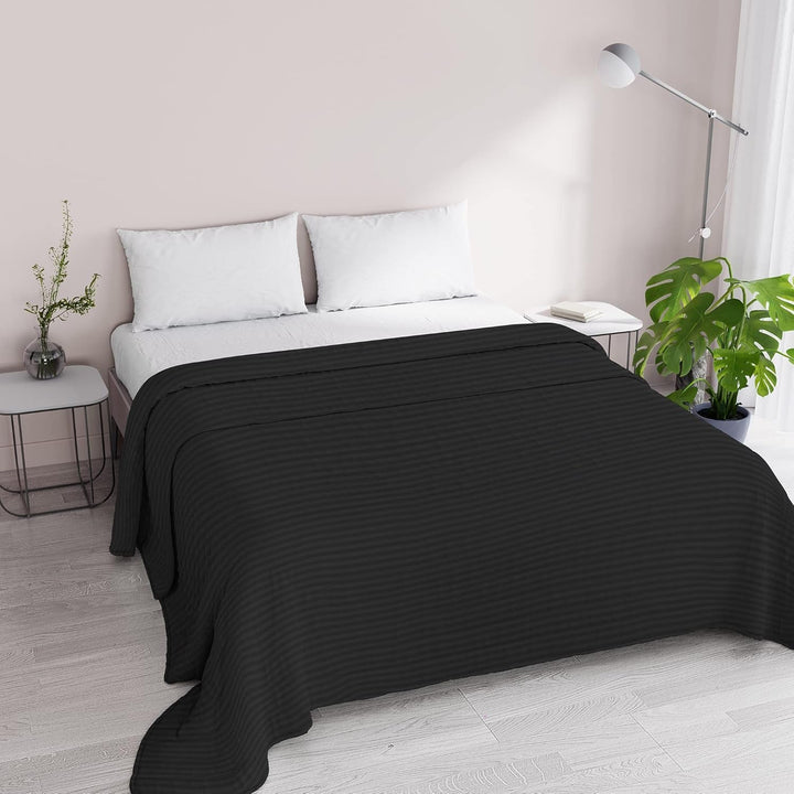 Cuvertură de vară Satin Stripes, poliester, crem, 260X250 Cm