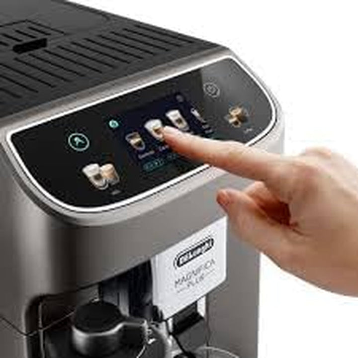 De'Longhi Magnifica plus ECAM320.70.SB, Mașină automată de cafea cu Lattecrema Hot pentru cappuccino automat, Afișaj tactil color, Funcție Extra-Shot, Funcție X2, Titan negru
