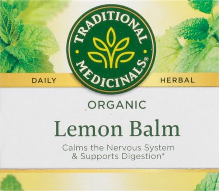 Organic Lemon Balm Herbal Tea, Calming and Supports Digestion, (Pack of 1) - 16 Tea Bags Tea USA Naty Shop