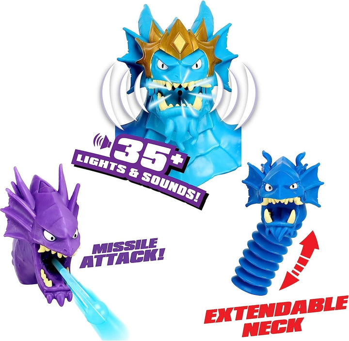 Heroes of Goo Jit Zu Deep GOO Sea King Hydra figurină cu putere de slime 3 în 1, 3 capete și efecte luminoase și sonore Action figures Naty Shop