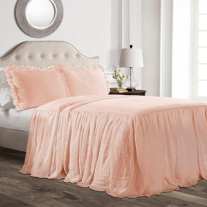 Lush Decor Tagesdecke Mit RÃ¼schenrock, Polyester, WeiÃŸ, Doppelbett