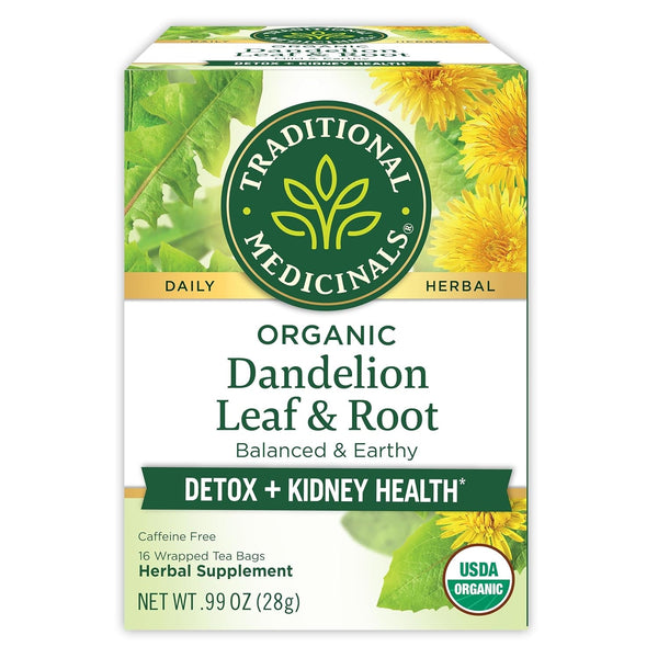 Organic Dandelion Leaf & Root Herbal Tea (Pack of 1), Supports Kidney Function and Healthy Digestion, 16 Tea Bags Total Tea USA Naty Shop 16 Count (Pack Of 1)