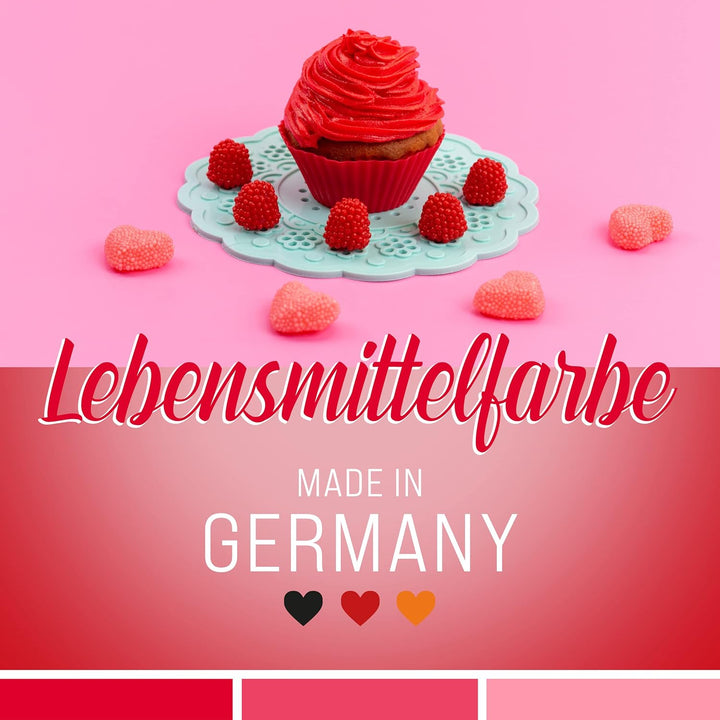 Belissia Lebensmittelfarbe Erdbeerrot 10Ml Farbstoff Hoch Konzentriert, Made in DE Zuckerfrei, Flüssig, Zum Färben Von Getränken, Kuchen, Teig, Toppings Uvm. Backzubehör