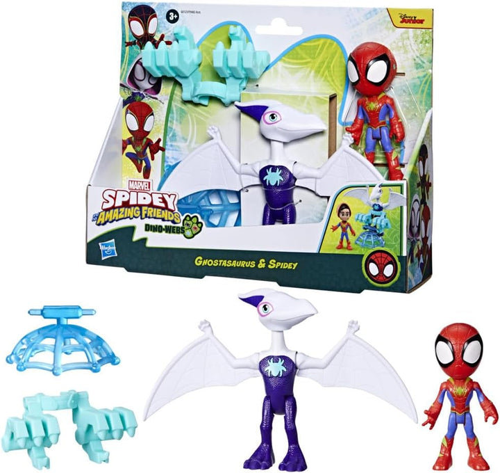 Marvel Spidey And His Super Friends Dino-Webs Spidey-Rex & Miles "Spin" Morales Spider-Man Action Figure Set