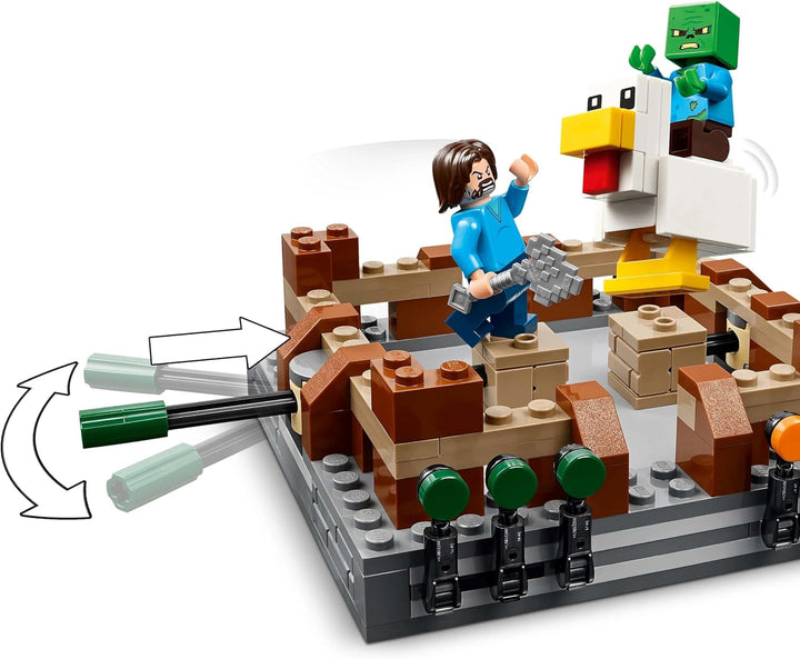 LEGO Minecraft Forest Manor cu ring de box - set pentru gameri cu zombie și Oberborst - jucărie de construcție interactivă cu echipamente și piste - cadou pentru băieți și fete 10+ - 21272