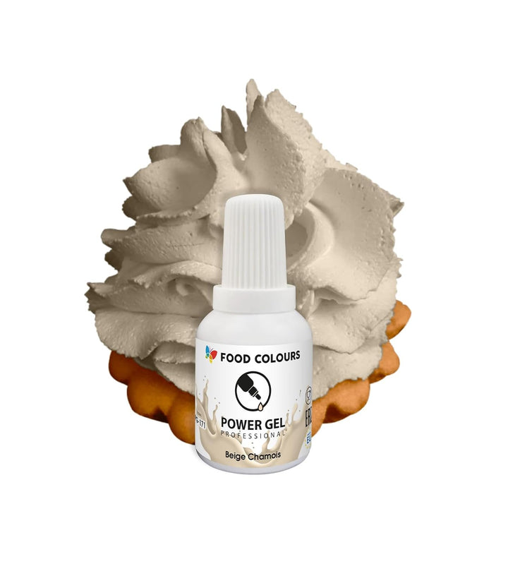 Gelfarbe BEIGE CHAMOIS 20G Lebensmittelfarbe Für Ein Breites Anwendungsspektrum Zur Dekoration Von Kuchen, Torten, Sahnecreme, Biskuitteig, Royal Icing, Macarons