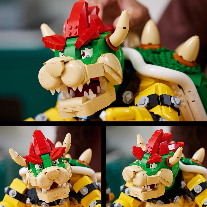 LEGO Super Mario The Mighty Bowser, kit model 3D, set mare cu figură mobilă de colecționat, inclusiv platformă de duel, idee de cadou pentru fani, de afișat ca decor pentru cameră 71411