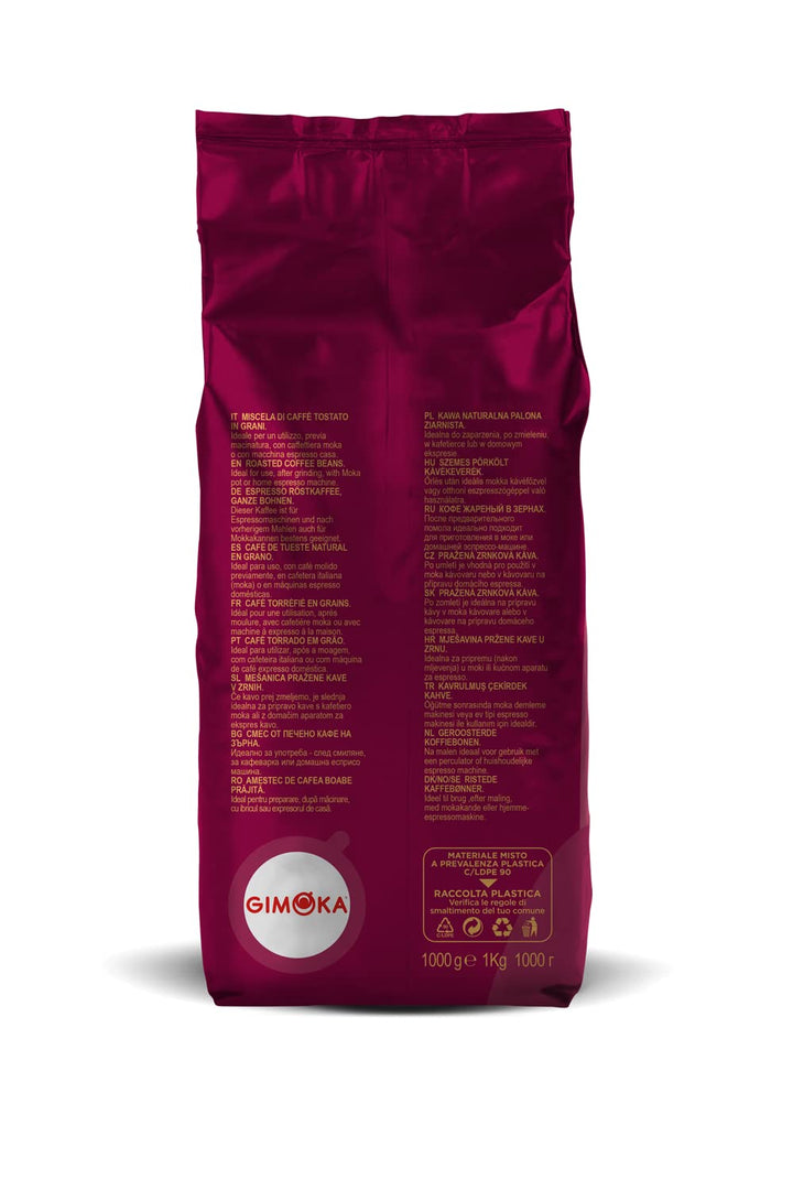 Gimoka – Kaffeebohnen – 1 Kg – Gran Bar Mischung – Intensität 12 – Hergestellt in Italien – 1Kg Packung