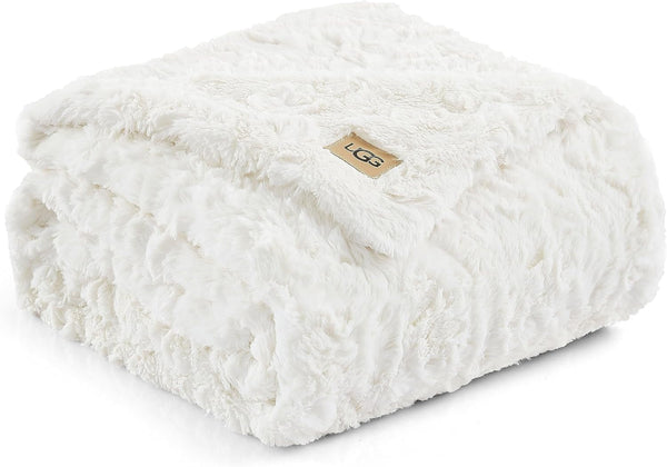 UGG Adalee 10483 Ãœberwurfdecke Aus Weichem Kunstfell, Wendbar, LuxuriÃ¶s, GemÃ¼tlich, Flauschig, Flauschig, Hotelstil, Boho, Heimdekoration, Weiche, LuxuriÃ¶se, Bequeme Decken FÃ¼r Couch, 178 X 127 Cm,