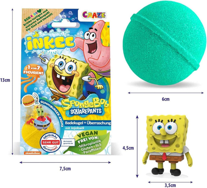 INKEE Spongebob, bomba de baie pentru copii cu surpriză, Spongebob Squarepants de colecționat, 80 grame