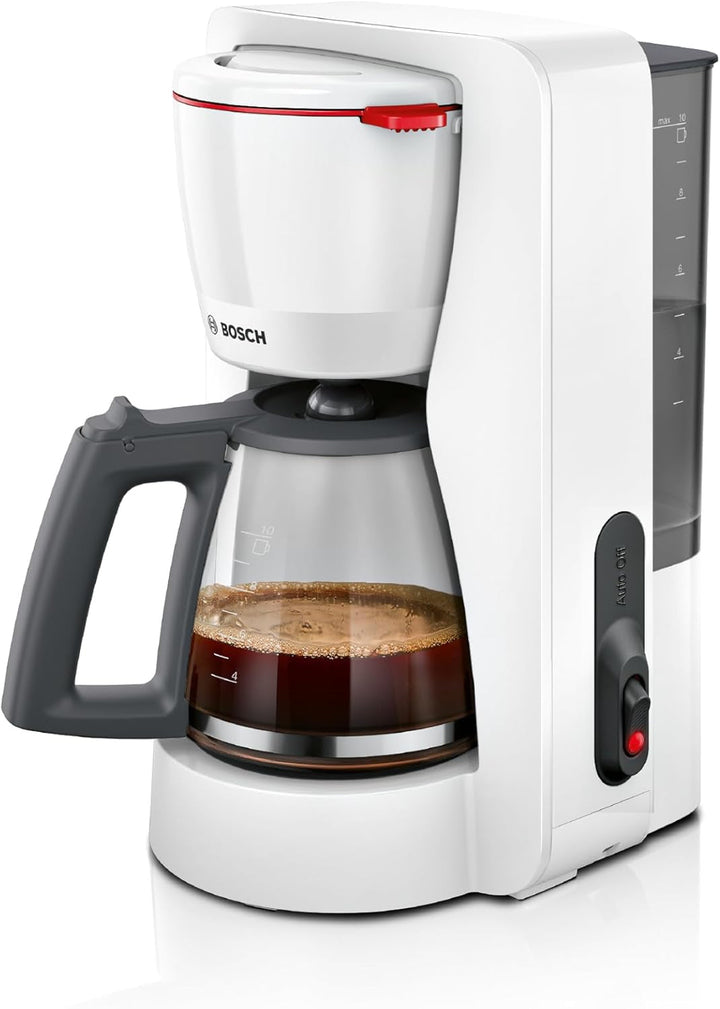 Mașină de cafea cu filtru Bosch Mymoment TKA6M273, cană termo 1 L, pentru 8-12 cești, opritor de picurare, suport pivotant pentru filtru, program de detartrare, rezervor de apă detașabil, 1200 wați, negru mat