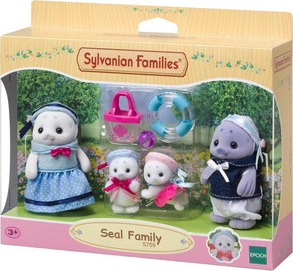 Sylvanian Families - 5759 Familia Seal, figură de animal, jucărie detaliată pentru copii cu vârsta de peste 3 ani
