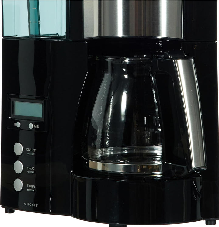 Melitta Optima Timer - Cafetieră cu temporizator, Cafetieră cu filtru, cu cană de sticlă și rezervor de apă detașabil, Pentru până la 8 cești de cafea, Negru