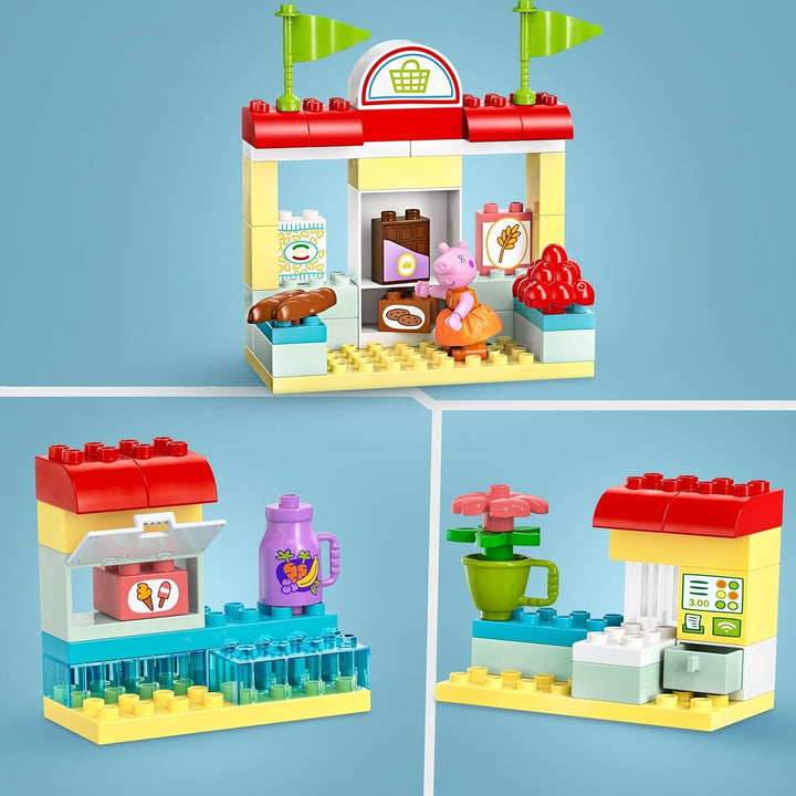 LEGO DUPLO 10434 Supermarketul lui Peppa: jucărie educațională creativă și set de joacă, cadou pentru băieți și fete de la 2 ani, încurajează dexteritatea