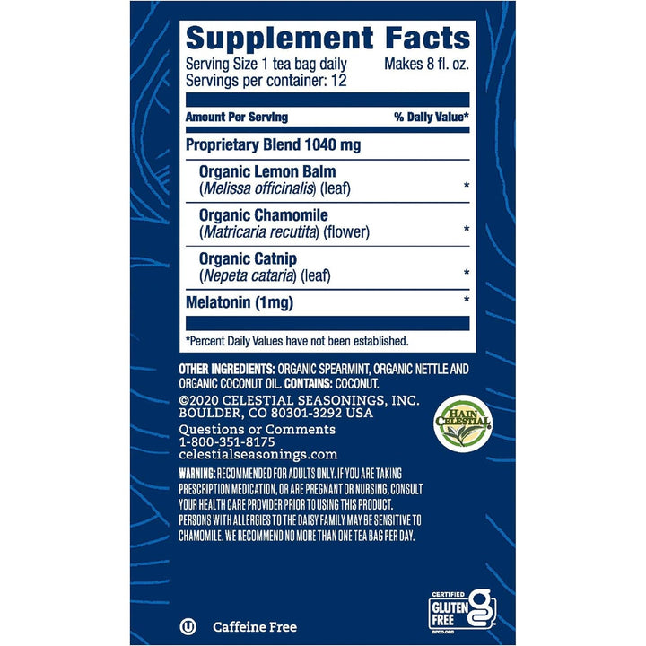 Teawell Herbal Tea, Sleep with Melatonin, Chamomile Mint, Caffeine Free Wellness Tea, 12 Tea Bags (Pack of 6) Tea USA Naty Shop