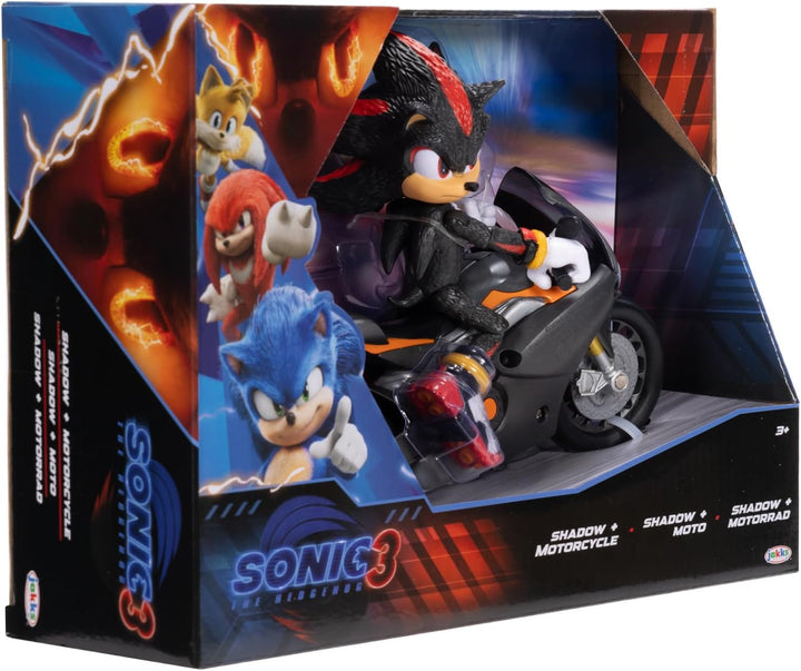 Sonic 3 The Movie Shadow Figure, 15 Cm, Movable, Inclusiv Shadow Mobile de la Jakks Pacific, Acoustic, Negru