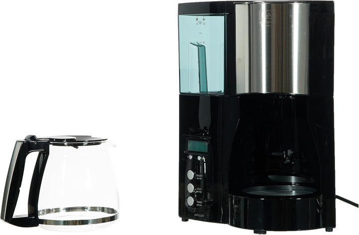 Melitta Optima Timer - Cafetieră cu temporizator, Cafetieră cu filtru, cu cană de sticlă și rezervor de apă detașabil, Pentru până la 8 cești de cafea, Negru