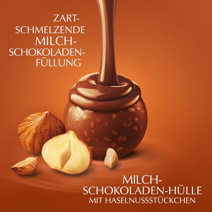 Lindt Schokolade LINDOR Kugeln Haselnuss | 500 G | Ca. 40 Kugeln Vollmilchschokolade Mit Unendlich Zartschmelzender Nuss-Füllung Im Süßen Cornet | Pralinen Geschenk | Schokoladen Geschenk