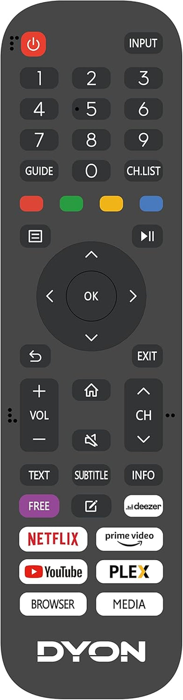 DYON Smart 43 VX 108 Cm (43 Zoll) Fernseher (Full-Hd Smart TV, HD Triple Tuner (DVB-C/-S2/-T2), App Store, Prime Video, Netflix, Youtube, DAZN, Disney+) [Mod. 2022], Schwarz