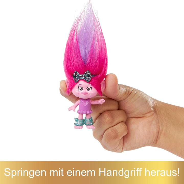 Mattel DREAMWORKS TROLLS Together Strong - Surprize păroase Poppy Queen Poppy, Viva, Branch And Guy Diamond Plush Hair, 2 Surprize păroase, Accesoriu, Pentru copii cu vârsta peste 3 ani, HNF10