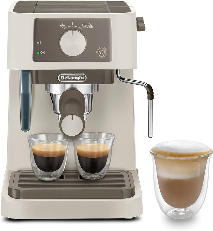 De'Longhi Stilosa EC 235.BK - Mașină espresso tradițională cu portafilter, mașină espresso cu spumă de lapte manuală, pentru pulbere espresso, rezervor de apă de 1 litru, negru, 1100 W