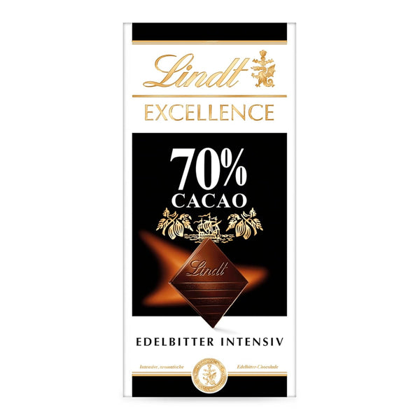 Lindt EXCELLENCE 70% Kakao - Edelbitter-Schokolade | 100 G Tafel | Vollmundige Bitter-Schokolade | Intensiver Kakao-Geschmack | Dunkle Schokolade | Vegane Schokolade | Schokoladengeschenk