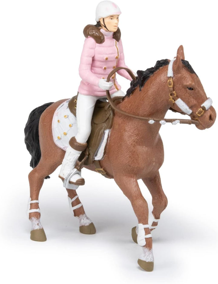 PAPO - Horse figure - Rider Fashion Winter, pasiune pentru călărie, jucărie pentru copii de la 3 ani.