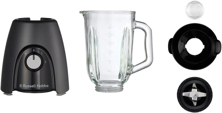 Russell Hobbs Standmixer [Smoothie Maker] Mixer (Blender, 1,5L Glasbehälter, 2 Stufen Und Pulse-Funktion, Bpa-Frei, Edelstahlmesser, 850 Watt Hochstleistung) Matte Charcoal 27121-56