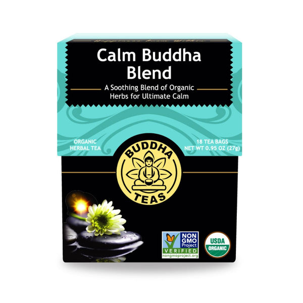 - Calm Buddha Blend - Organic Herbal Tea - for Health & Wellbeing - Blend of Organic Herbs - Clean Ingredients - Caffeine Free - OU Kosher & Organic - Non-Gmo - 18 Bleach-Free Tea Bags Tea USA Naty Shop Default Title