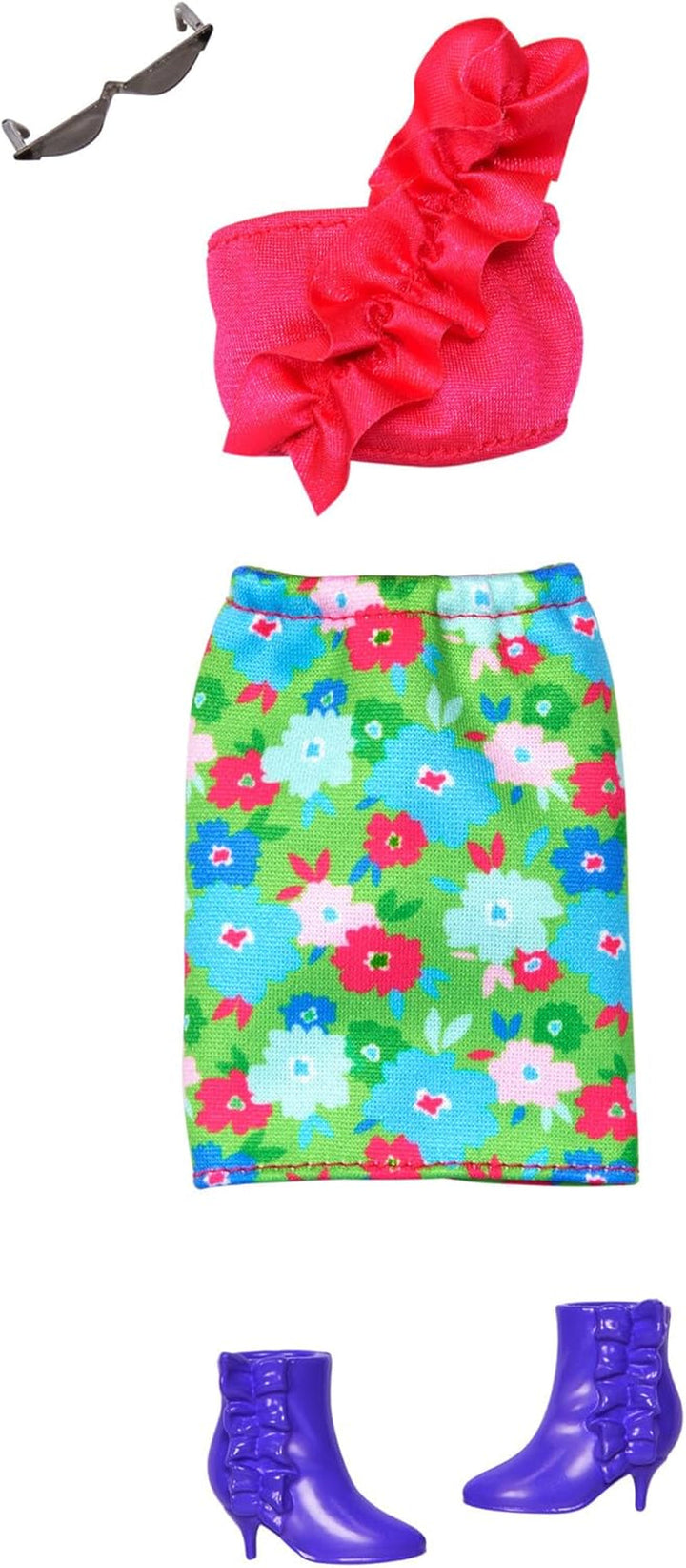 Barbie Fashions And Accessories - Set de modă colorat cu peste 65 de ținute unice, 13 articole de îmbrăcăminte, 8 accesorii și 8 perechi de pantofi, pentru ore întregi de distracție în styling, universal, HRG56