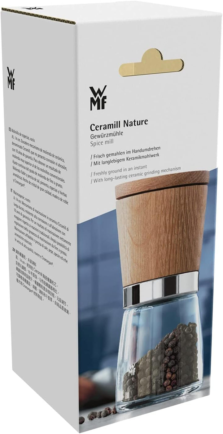 WMF Ceramill Nature Salz Und Pfeffer Mühle, Unbefüllt, Für Salz, Pfeffer, Chilli, Salzmühle, Pfeffermühle Holz, Keramikmahlwerk