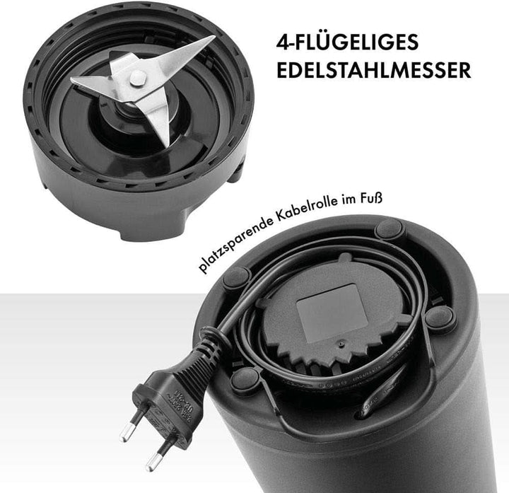 ZWILLING Standmixer, Smoothie Maker, Inkl. Trinkflasche Mit Verschluss, 600 Ml, 300 Watt, Edelstahl/Kunststoff, Schwarz