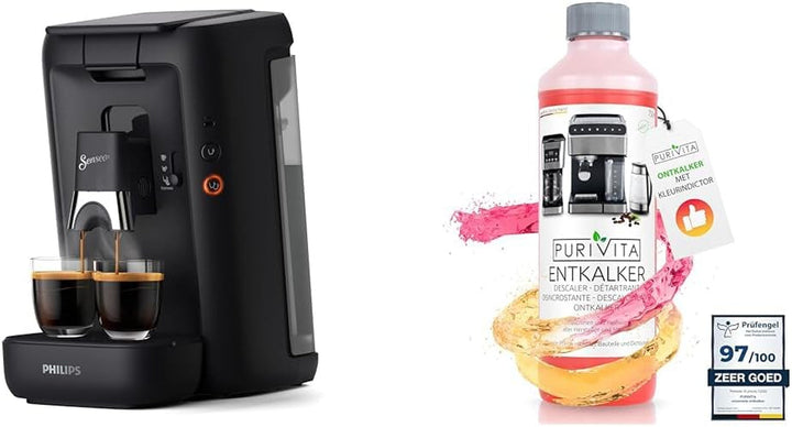 Aparat de cafea cu doze Philips Senseo Maestro cu selecție a intensității cafelei și funcție memo & spumator electric de lapte Krups XL1008 | Capacitate de spumare de până la 150 ml negru