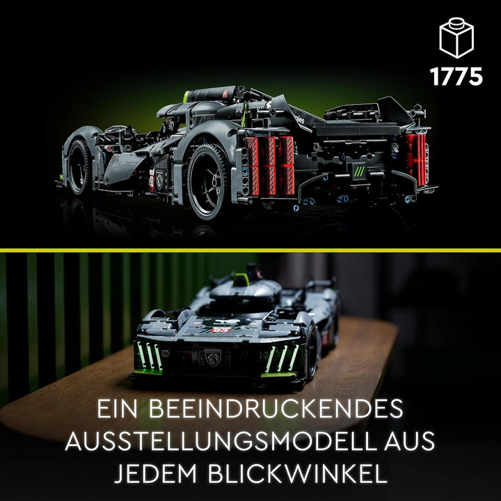 LEGO 42156 Technic Peugeot 9X8 24H Le Mans Hybrid Hypercar, mașină de curse legendară, kit model pentru adulți, scara 1:10, mașină de motorsport de colecție pentru jucători avansați
