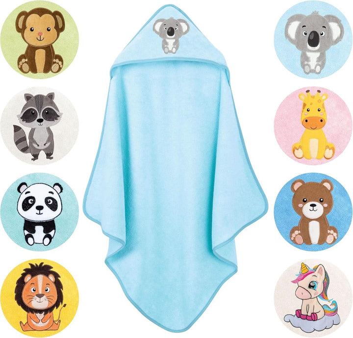 LAYNENBURG Premium Kapuzenhandtuch Baby - Badehandtuch Aus 100% Baumwolle - Oeko TEX - Handtuch Mit Kapuze Für Neugeborene & Kinder - Badetuch, Babyhandtuch Mädchen, Jungen (Einhorn 80 X 80Cm)