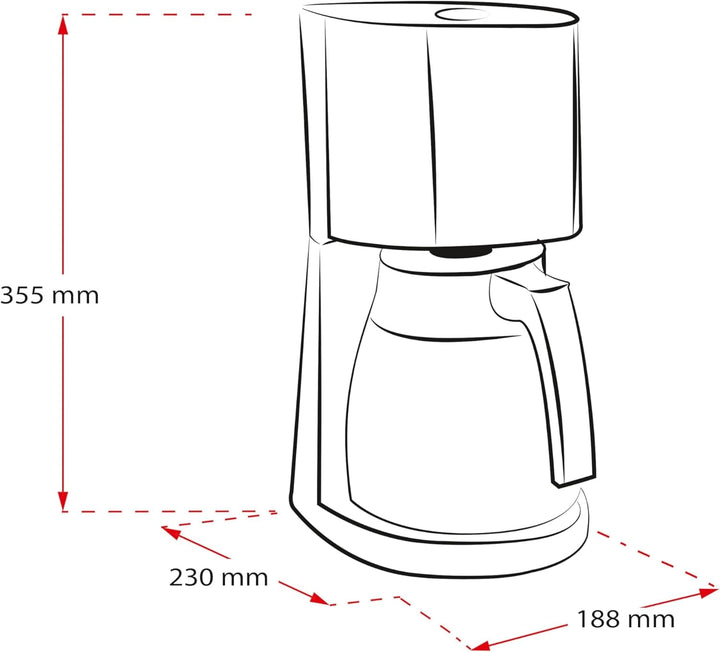 Melitta Enjoy Top Therm - Cafetieră cu cană termo din oțel inoxidabil, filtru de cafea cu opritor de picurare, pentru până la 10 cești de cafea, oțel inoxidabil / negru